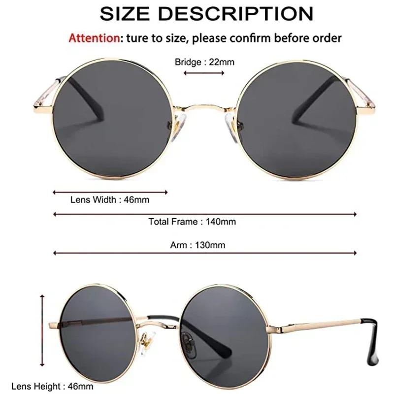 Classic Small Round Sunglasses UV400 for Men Women Retro Vintage Circle Hippie Sun Glasses