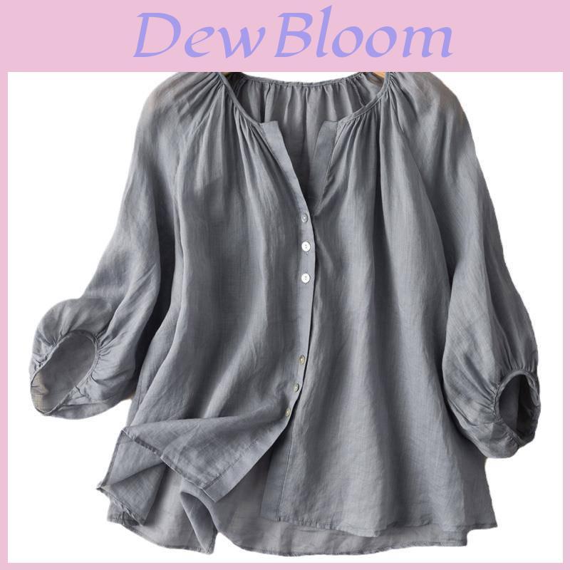 Baumwollbluse Mit Knopfleiste Für Lässige Sommerkleidung