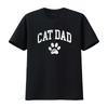 Cat Dad Vintage Distressed Design Funny Paw T Shirt Vintage Washed Soft Homme Top For Everyday Wear Casual Stretched