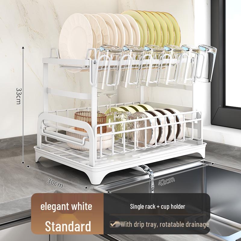 Cross-border Kitchen Sink Storage & Drainer Rack for Bowls, Dishes, and Utensils