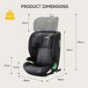 Leon Highback Booster Seat, ISOFIX, i-Size R129, 100-150cm, 3-12 Years, Seatbelt Clip (Black)