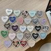 Rhinestone Leather Pattern Love Bow Mobile Phone Airbag Holder Magnetic Paste Retractable Women'S Premium Sense Ring