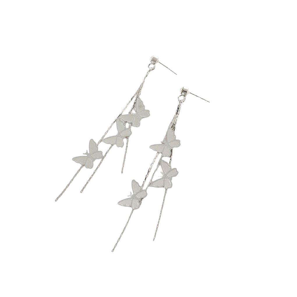 

Длинные серьги-кисточки Блестящие висячие серьги Серебряная игла Модные серьги-капли для ушей Милые серьги-подвески для женщин Свадебная вечеринка