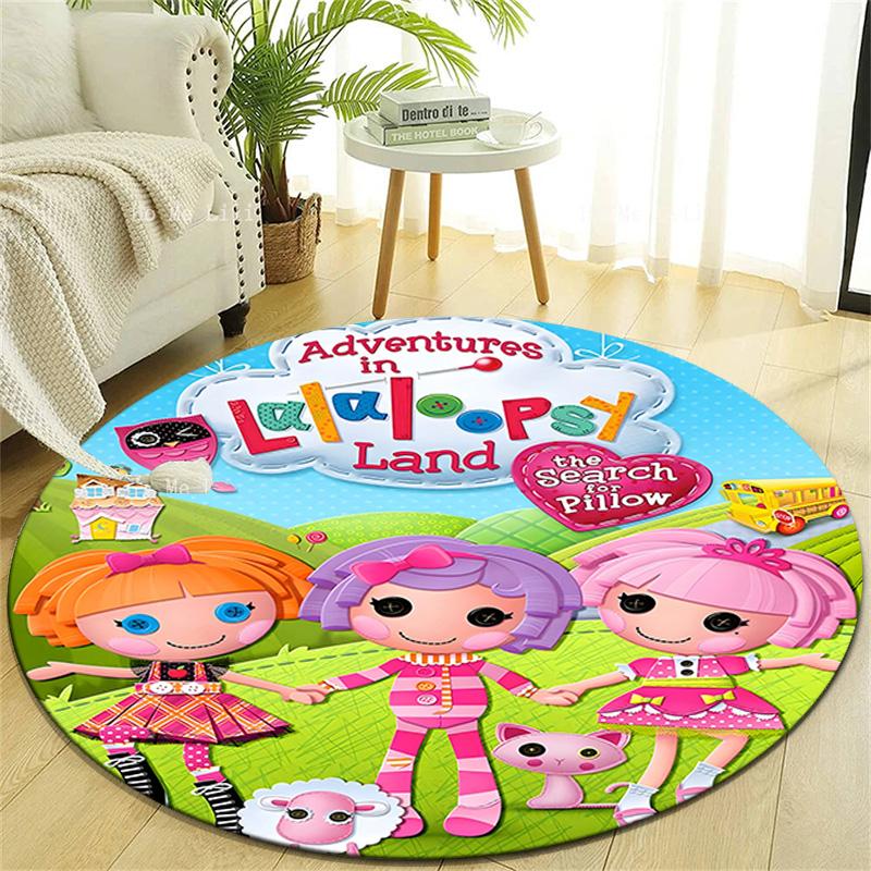 1pc Lalaloopsy4 Design Printed Area Round Carpet for Bedroom Living Room Home Decor Rugs Mat Non Slip Mat Rug for Bedside