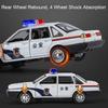 Scale 1:32 Santana Divo Police Car Model Toy Music Light Public Security 110 Supercar Doors Opened Alloy Diecast Models Boy Gift