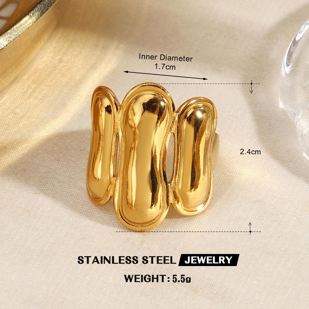 Personalisierte Edelstahl-Linienringe für Damen, Geometrisch, Unregelmäßig, Offen, Minimalistisch, Stilvoll, Kein Verblassen, Bankett Schmuck, Geschenke
