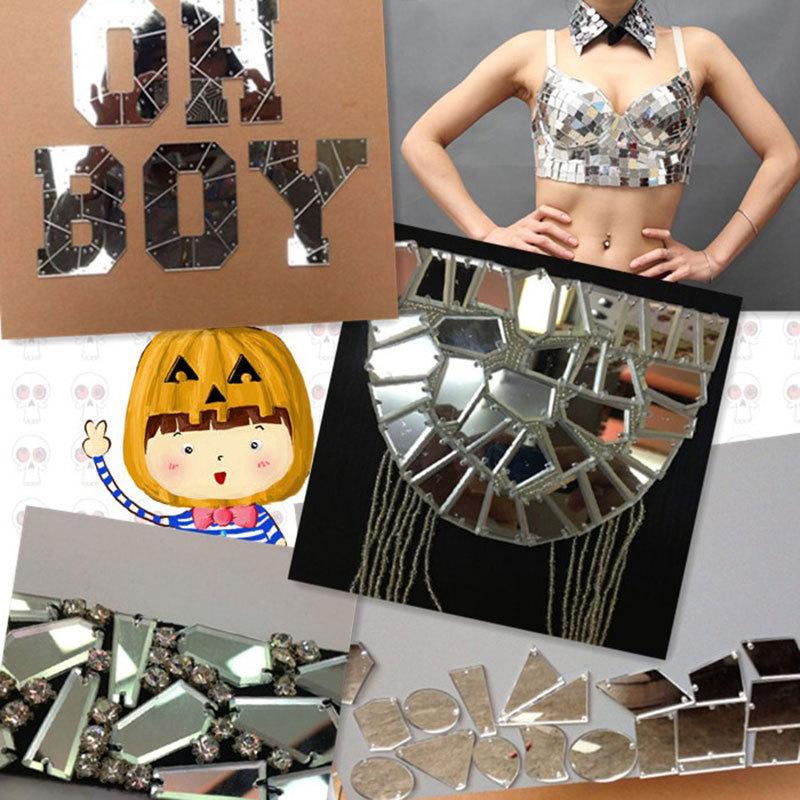 Acrylic Hand Seam Drill, Flat Bottom Special-Shaped Mirror Diy Clothing Decoration Jewelry Mirror Accessories Seam Drill