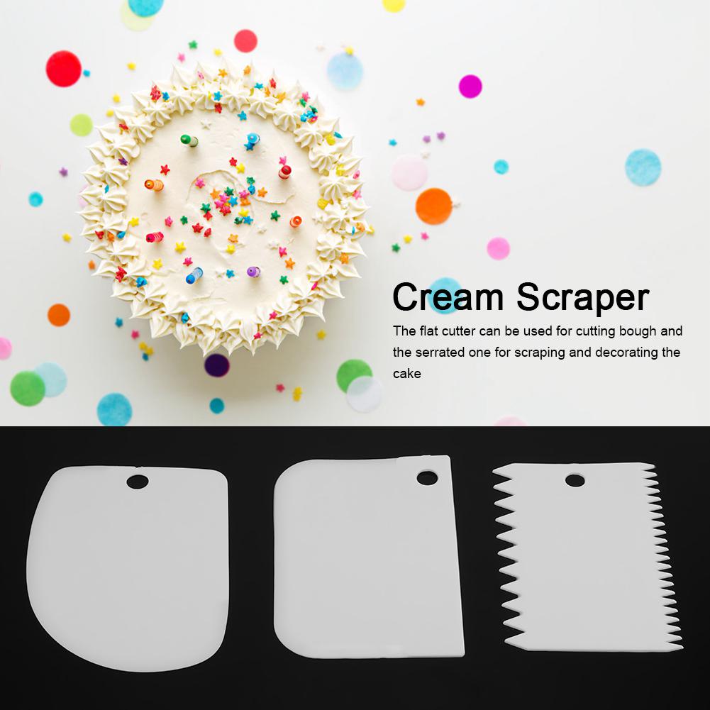 

3pcs set Plastic Cream Dough Scraper Cutter Spatulas for Pastry Cake Decoration