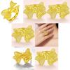 Trendy Gold Plated Butterfly Ring For Women Featuring Adjustable Floral Style