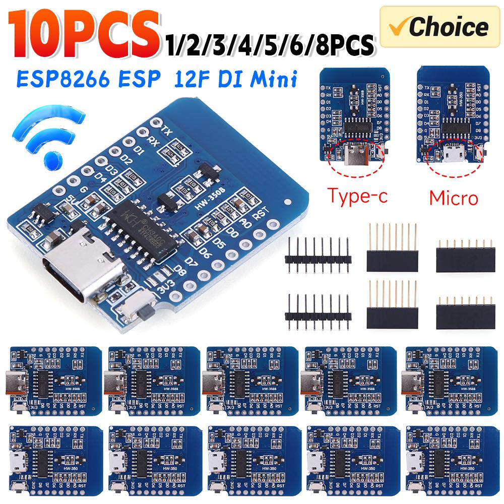 10-1PC D1 Mini TYPE-C/Micro USB ESP8266 ESP-12F CH340G V2 Module WiFi D1 Mini Development Board 3.3V With Pin For Arduino