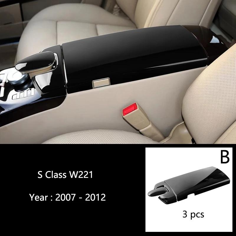 Für Mercedes Benz S-Klasse W221 Kohlefaser Zubehör Mittelkonsole Sortierbox Armlehnenbox Schutz Dekorabdeckung Aufkleber