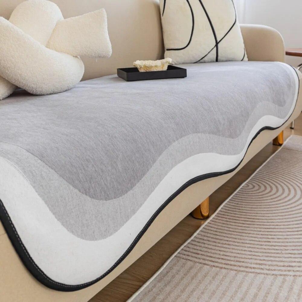 Sofa Covers Super Soft Plush Sectional Couch Furry Non Slip Sofa Slipcover Furniture Protec Irregularity Cushion Carpet Bath Mat