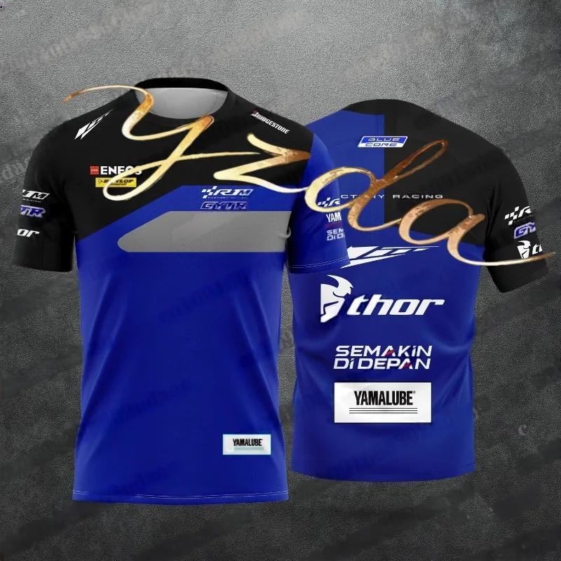 Nuovo Modello R1m Appassionati di Corse Motociclistiche Blu e Rosso Uomo e Donna Estiva Casual Traspirante Sportiva Asciugatura Rapida T-shirt
