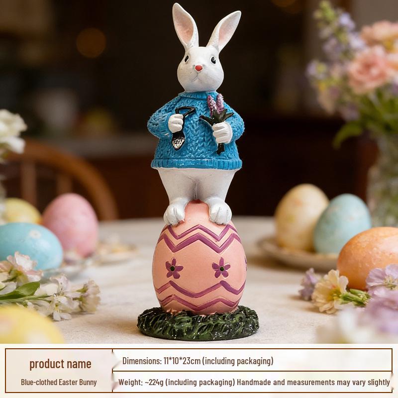 Adorable Easter Bunny Statue with Heart - Girly Desktop & Home Decor