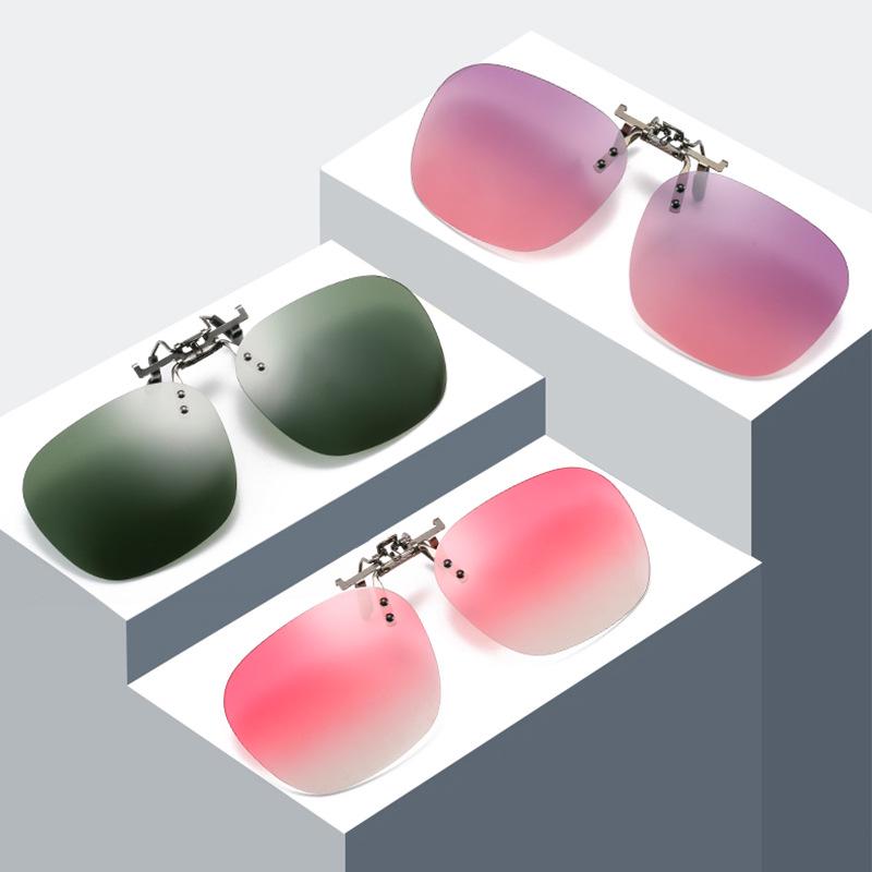2025 Polarized Rimless Polygonal Clip-on Sunglasses for Day/Night Outdoor, Fishing, and Driving