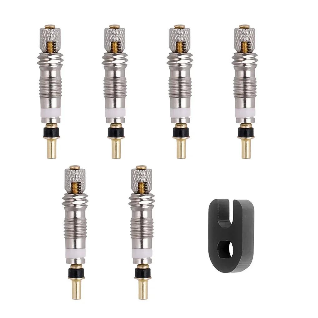 

Bike Tire Valve Core Set Bicycle Tyre Air Valve Core Repair Tool Kit Replacement for Presta Bicycle American French Wrench