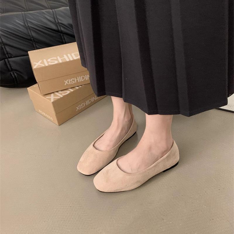 Flat single shoes women's new spring and summer shallow mouth evening shoes one pedal Mary Jane shoes ballet style Doudou shoes