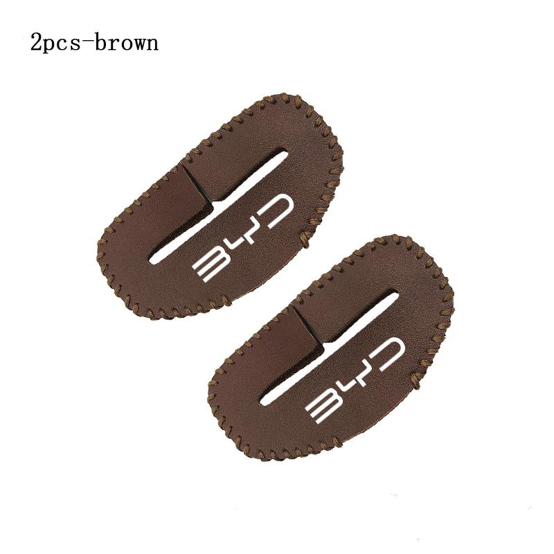 2pcs Car Seat Belt Buckle Cover Leather Protector Anti-collision Case For BYD Atto 3 Act 3 Tang F3 E6 Yuan plus Song plus ev f0