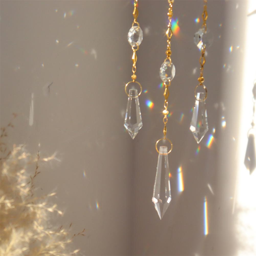 Suncatcher Crystal Wind Chimes Hexagon Sun Catchers Pendant Light Catcher Garden Window Wedding Curtain Chandelier Home Decor