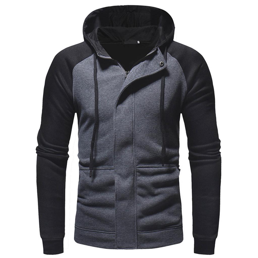 (SU)Winter Herren Baumwollmischung Casual Splice Zipper Cardigan Hoodie