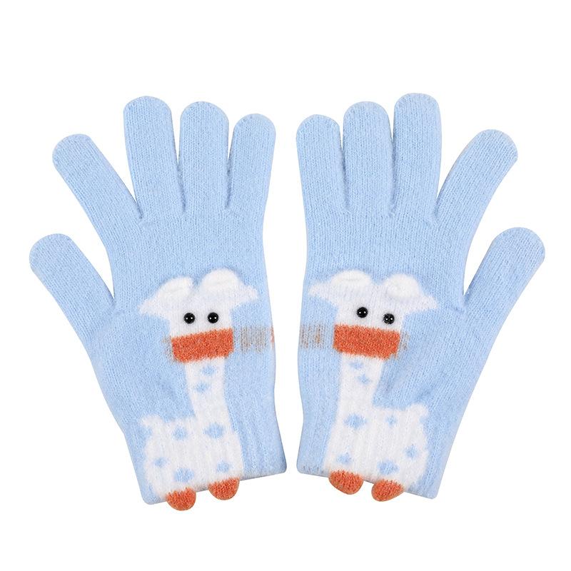 Winter Cartoon Thick Cute Warm Couples Student Cold Proof Knit Wool Riding Touchscreen Gloves