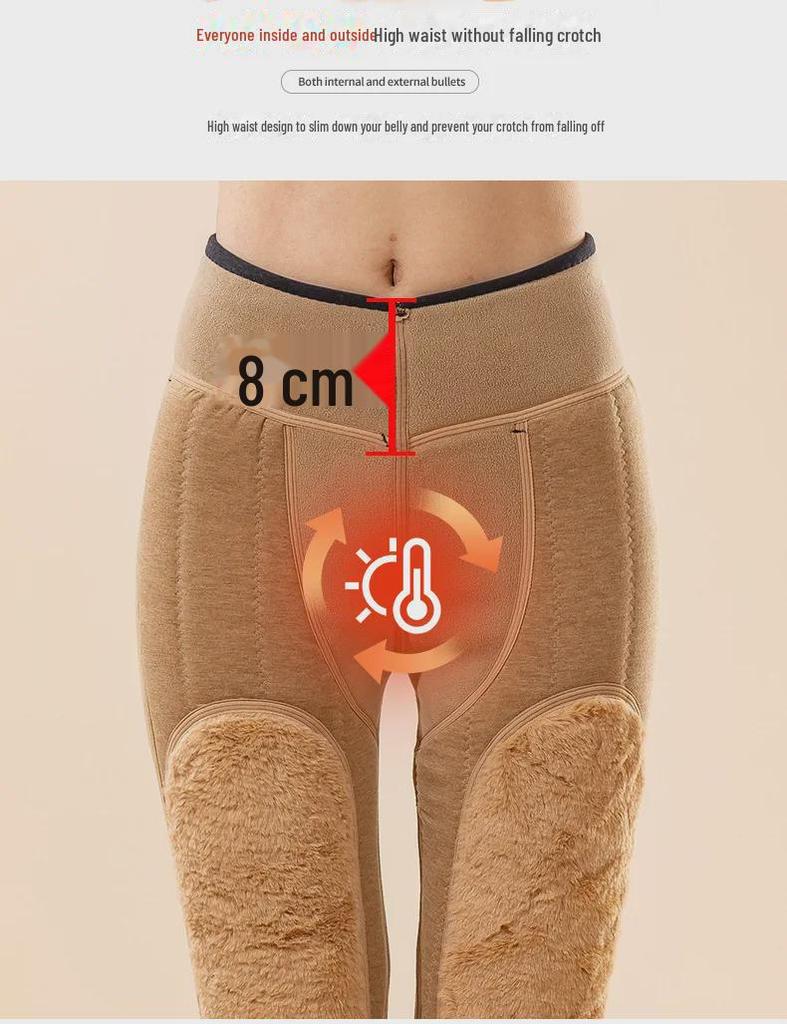 Herren High-Waist Wollfleece-Hose mit Kniepolstern, extra dick und warm, ideal für Mittelalte und Ältere.