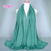 35 Colors Plain Cotton Jersey Instant Hijab Women Wrap Long Elastic Shawl Scarf Maxi Neck Snood Foulards Muslim Sjaal 180*80Cm