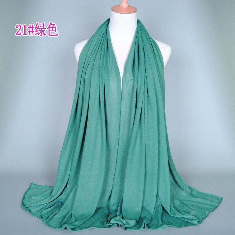 35 Colors Plain Cotton Jersey Instant Hijab Women Wrap Long Elastic Shawl Scarf Maxi Neck Snood Foulards Muslim Sjaal 180*80Cm