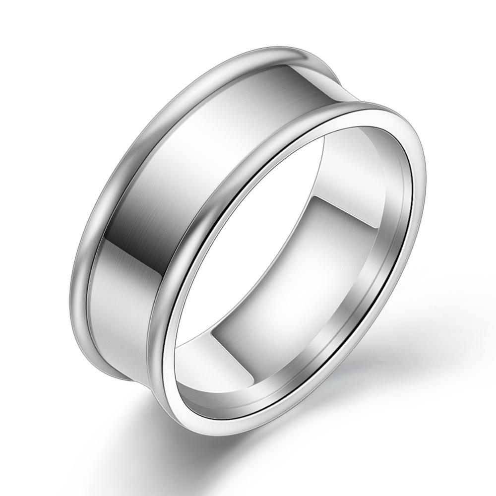 8MM Smooth Surface Stainless Steel Men's Fashion Ring - Simple, Versatile Design