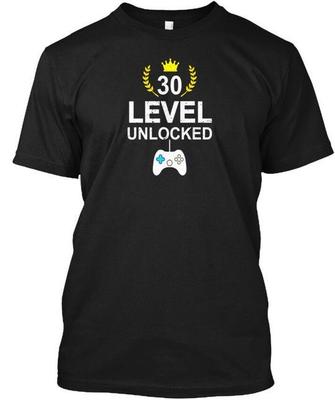 30. Geburtstag Level 30 Freigeschaltet Lustiges Geschenk Vater T-Shirt Hergestellt in den USA S bis 5XL