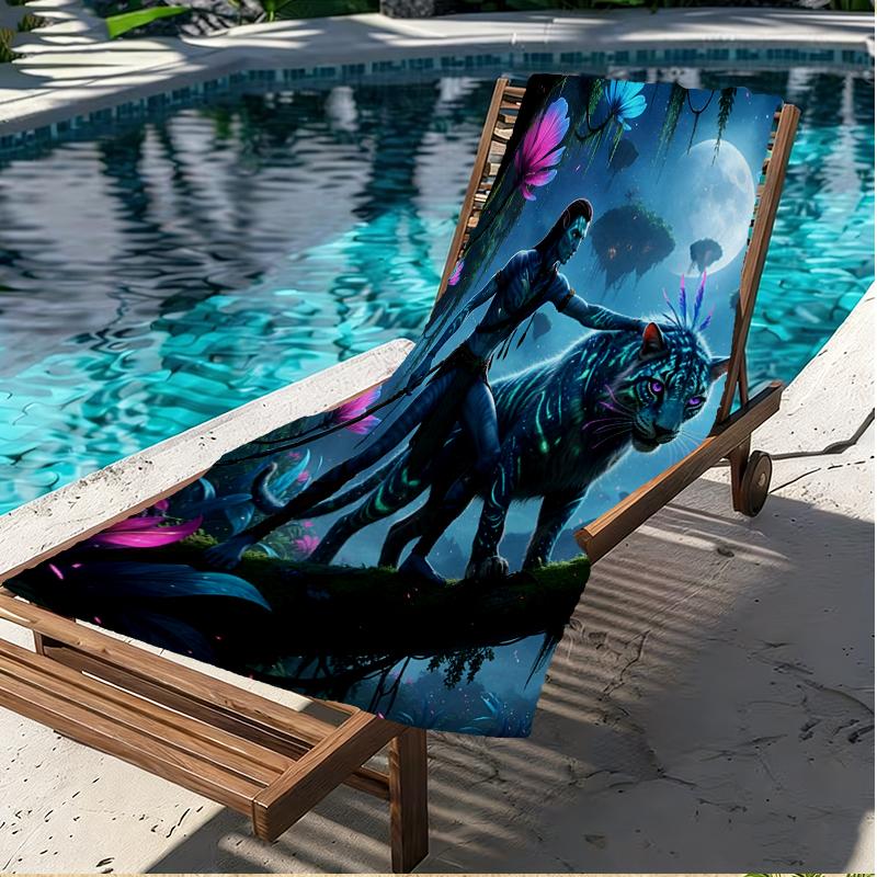 Avatar Print Beach Towel, Versatile Lightweight Absorbent Beach Towel for Pool Surf Yoga Bathroom, Perfect Birthday Holiday Gift