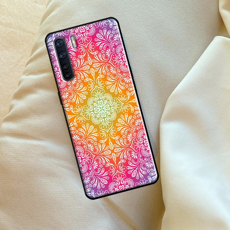 Trippy Tie Dye Floral Mandala Case For Oppo A17 A94 A74 A54 A60 A40 A80 A16 A76 A96 A98 A58 A78 A18 A38 A57 A15 A5 A6 Pro