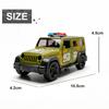 1:38 Alloy Vintage Diecast Wrangler Police OFF-Road Car Model Classic Pull Back Car Model Miniature Vehicle Replica Collection