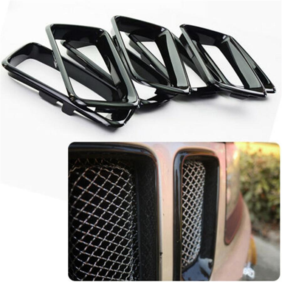 Gloss Black Front Grille Trim Ring Insert Trim For Jeep Grand Cherokee 2014-2016