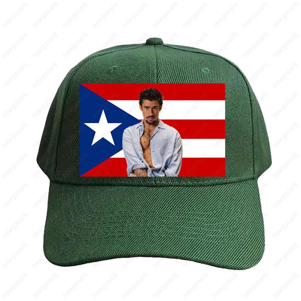 Puerto Rico Benito Flag Badbunny Cap Summer Woman Man Adult Peaked Hat Casual Adjustable Printed Baseball Caps Trucker Cap