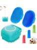 Dog Bath Brush Shampoo Scrubber for Bath Grooming/Washing Scrubber with Adjustable Ring Handle for Short Long Haired Dogs