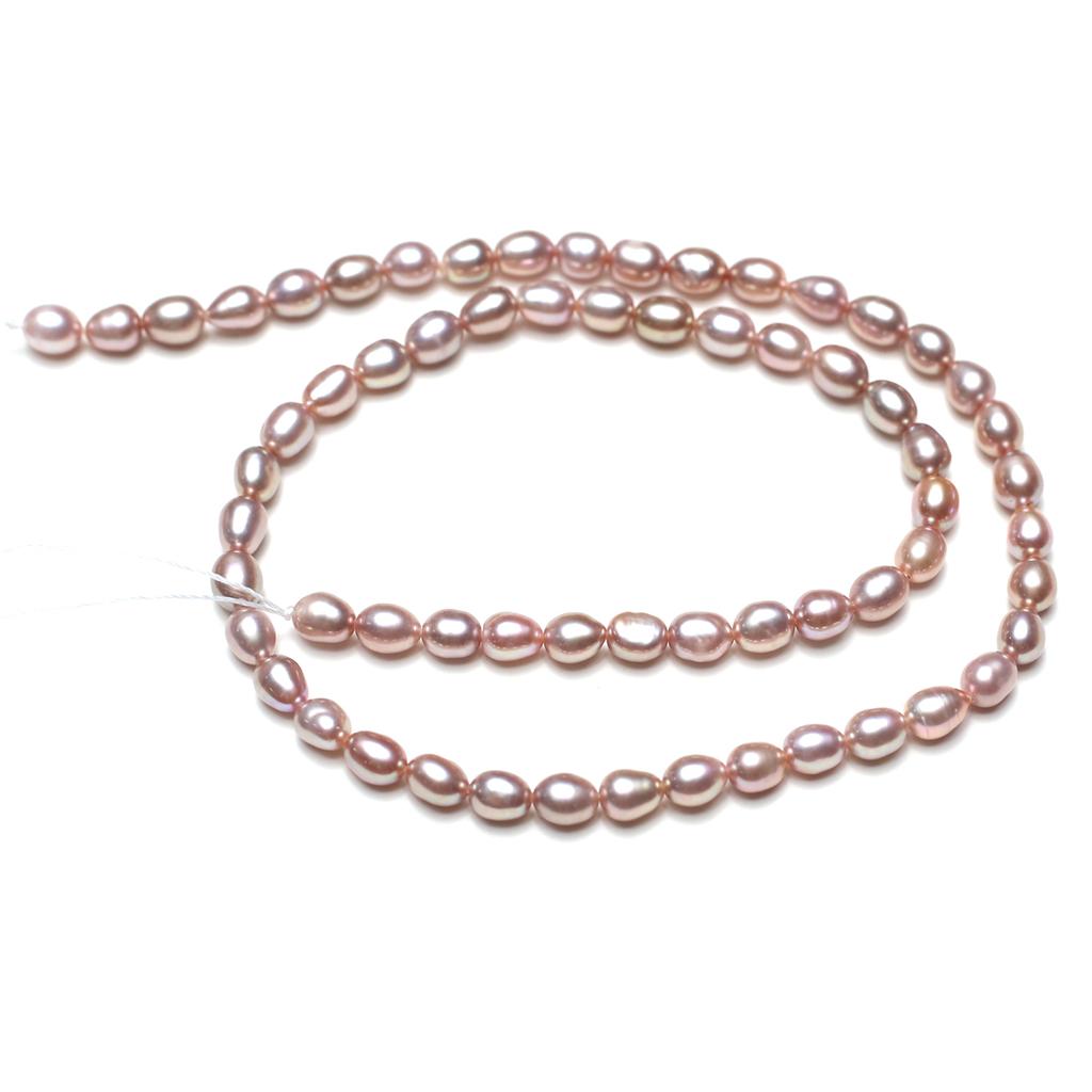 1String, Purple Beads 4-5mm, Fashion Handmade Rice Shape Artificial Pearl Beads for Jewelry Making DIY Necklaces, Bracelets, Anklet Accessories 36cm