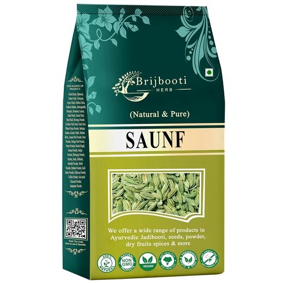 BrijBooti Fennel Seeds - Saunf Moti 400 Gr | Natural Saunf No Artificial Colours and Preservatives 400GM