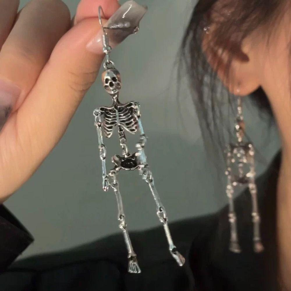 Hip Hop Halloween Earrings Skull Imitation Human Bone Earrings Fashion Skeleton Earrings  Gift