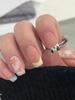 Detachable Press On Nails Set French Style Pattern with Liquid Adhesive Included Reusable False Nail Tips for Easy Application and Removal