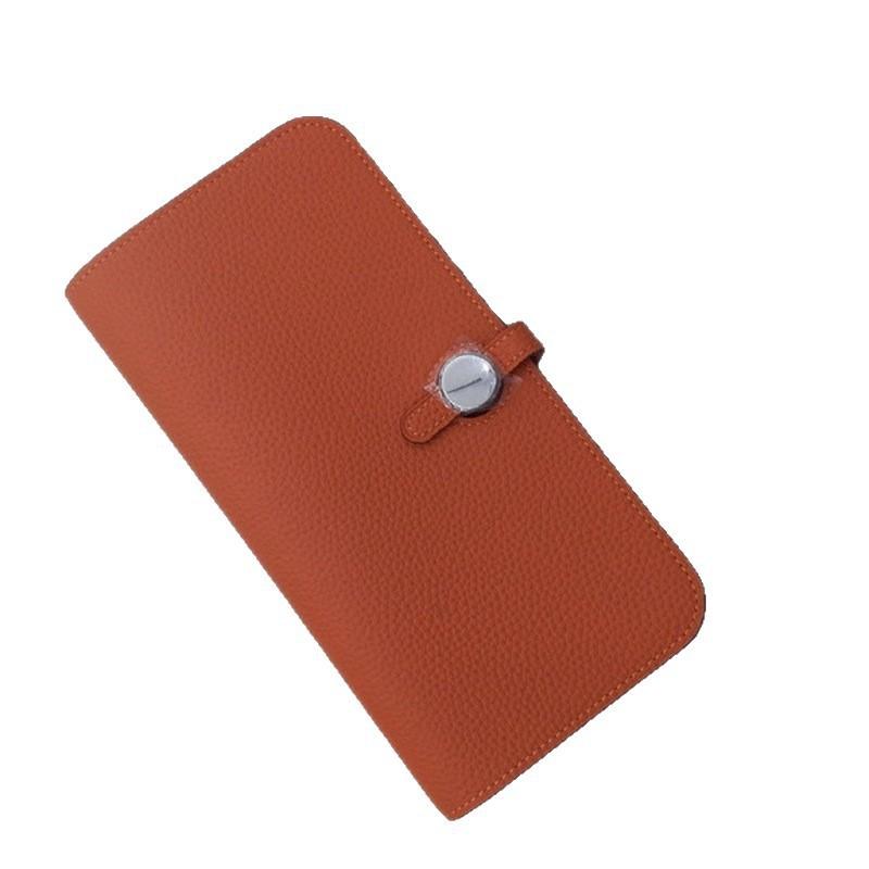 Womens Long Passport Wallet Genuine Leather Card Holder Large Capacity Multifunctional