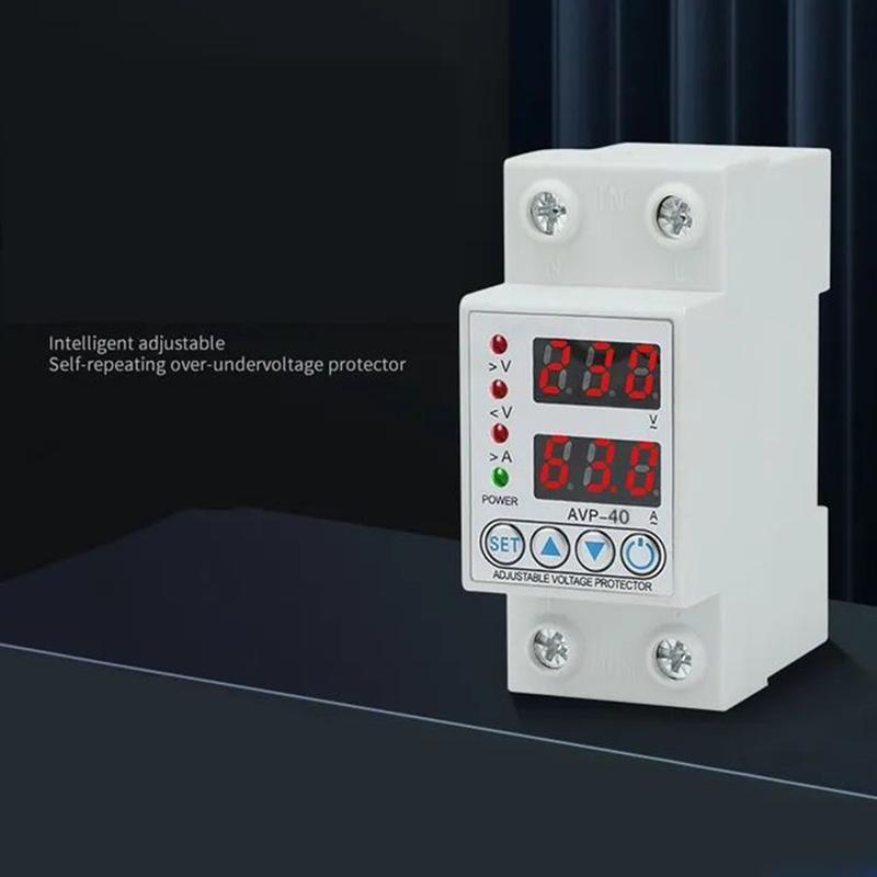 Universalspenningsrelé 40A (Justerbar spennings-/strømterskel) Enfase, automatisk tilbakestilling