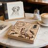 16 Pcs Wooden Stamp Set Outdoor Mountains Compass Decorative Wood Stamps for Journal Diary Scrapbook Planner