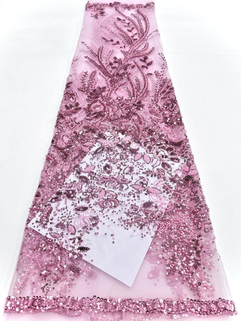 Luxury Hight Quality Nigeria Sequins Net Embroidery Lace Fabric African Mesh Lace Fabric 2025 French Tulle Lac For Women Wedding