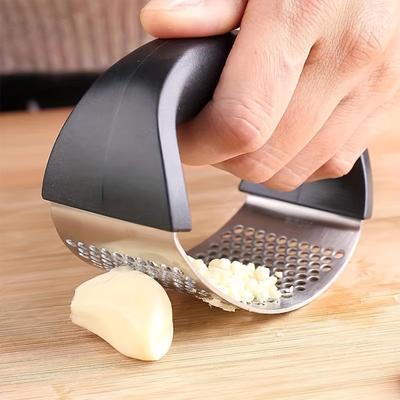 1pc Multi-functional Stainless Steel Manual Garlic Crusher, Vegetable Cutter, Kitchen Supplies