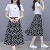 Spring Trendy Letter Print Skirt & Short Sleeve T-Shirt Set for Women