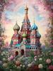 Diamond Painting Castle Russia 5DDIY Diamond Flower Picture Embroidery Landscape Church Mosaic  Kit Handmade Hobbies Decoration