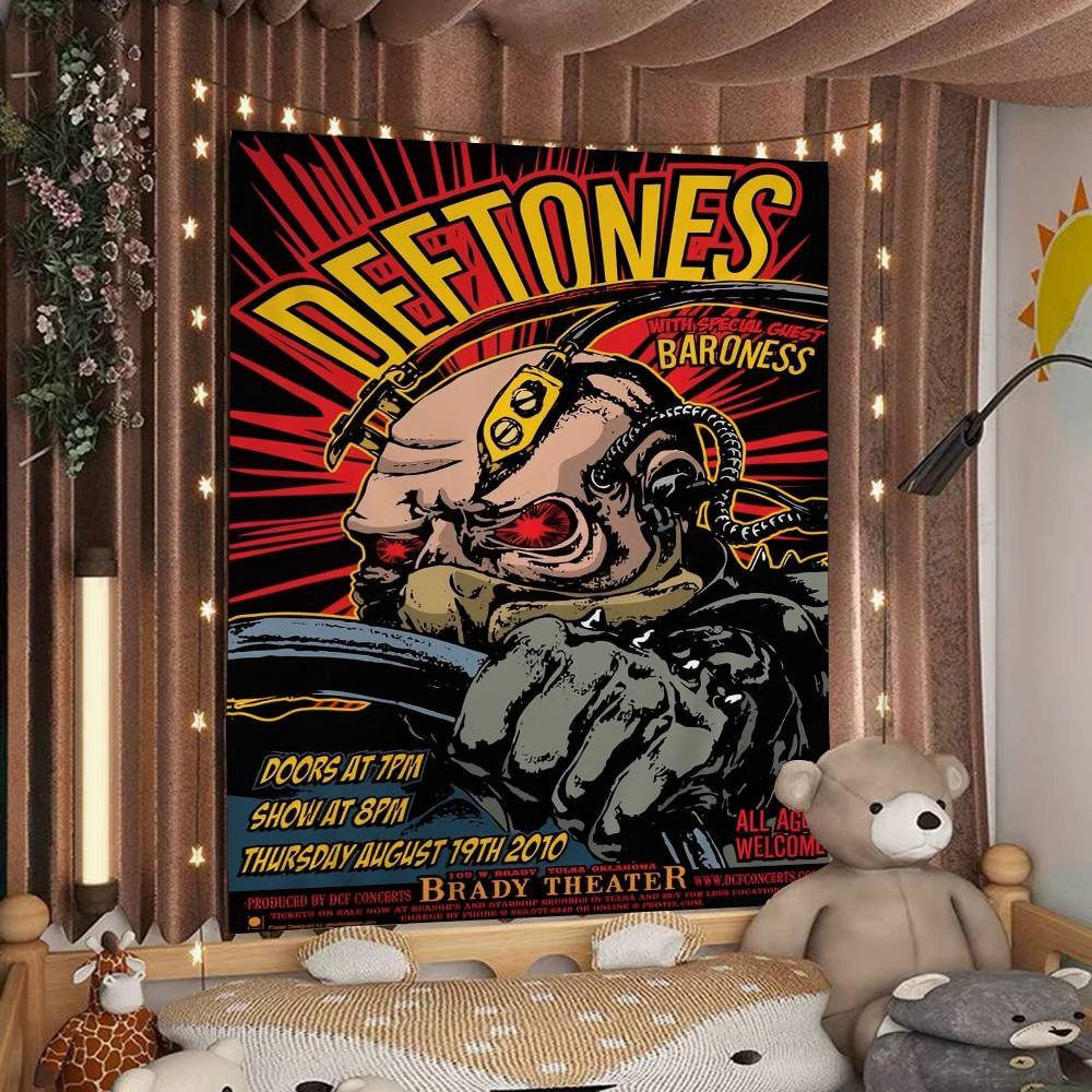 Rock DDeftones Band Chart Tapestry Bohemian Wall Tapestries Mandala Wall Art Decor