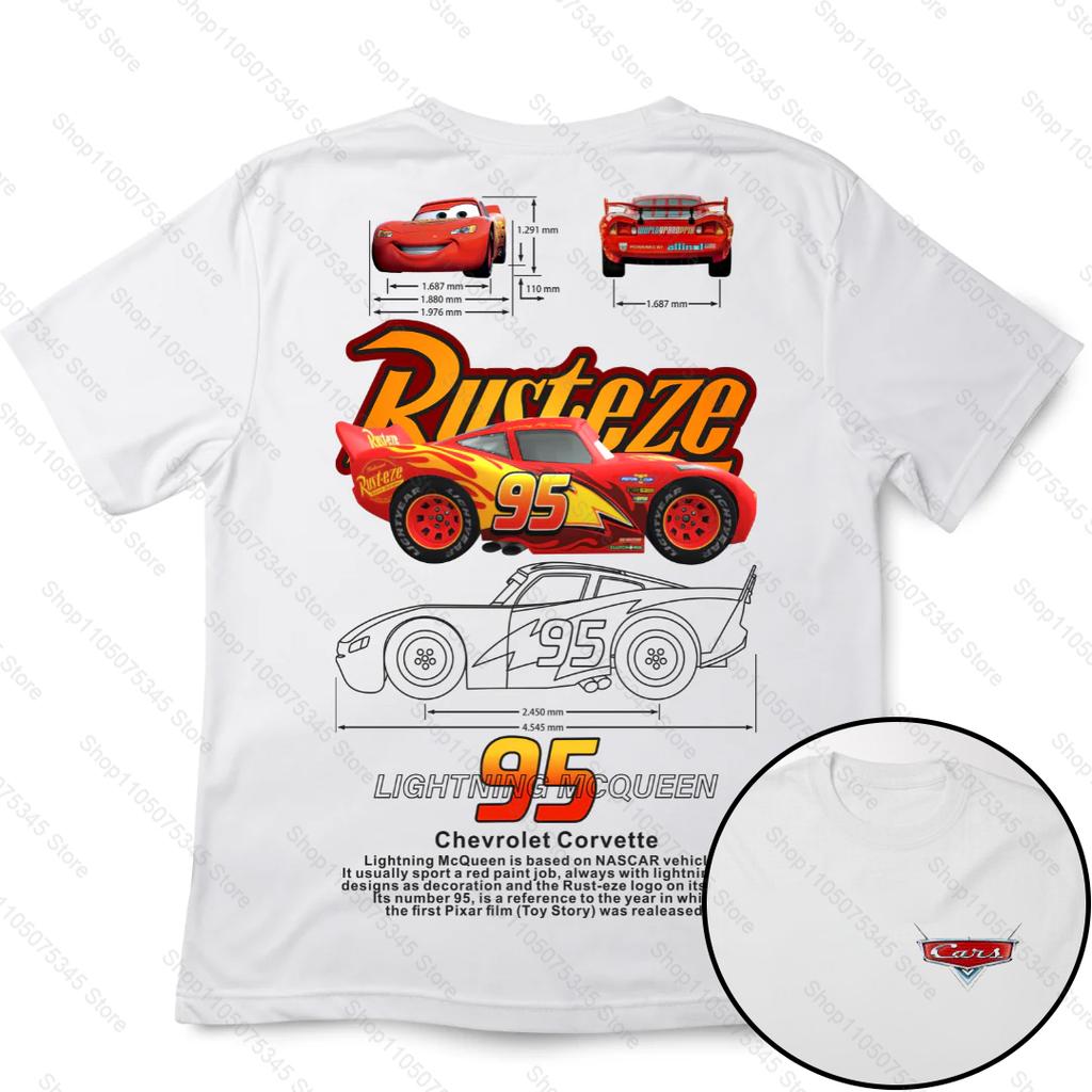 Summer New Lightning Mcqueen and Sally Printed Couple Tshirt Sally and Mcqueen Casual Cute Womens Tshirt Casual Tee Tops
