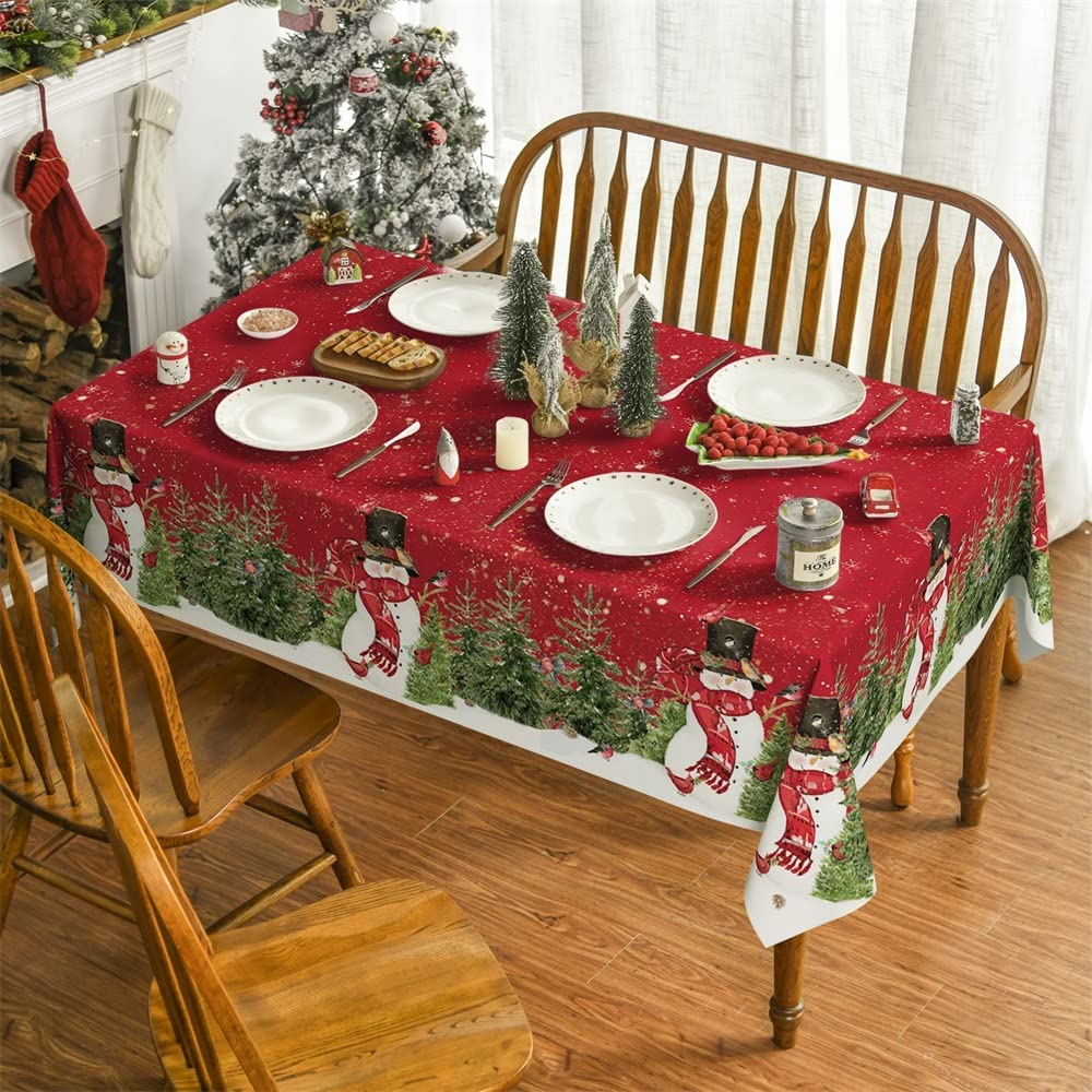 

Christmas Theme Oil-Proof Waterproof Tablecloth Rectangular Dining Table Cover Home Party Decoration Easy To Clean 90x140cm35x55inch